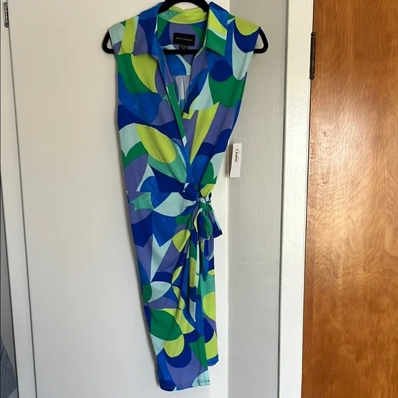 NWT Donna Morgan Wrap Collared Dress Size 16 - Picture 2 of 8